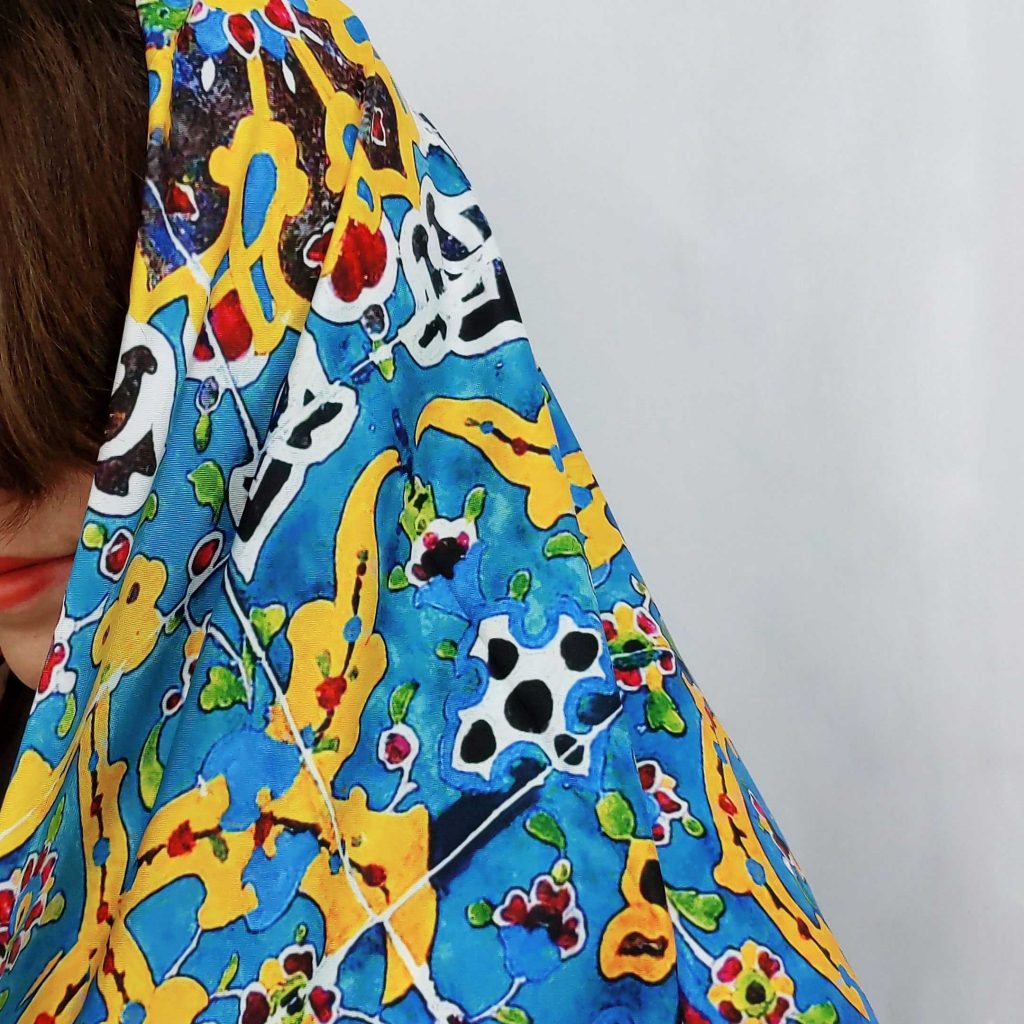 Scarf with mosque tile design