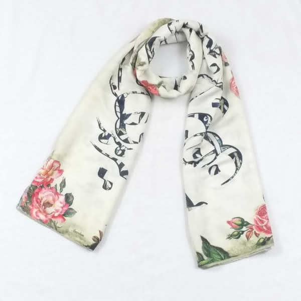 Rose and Calligraphy Scarf