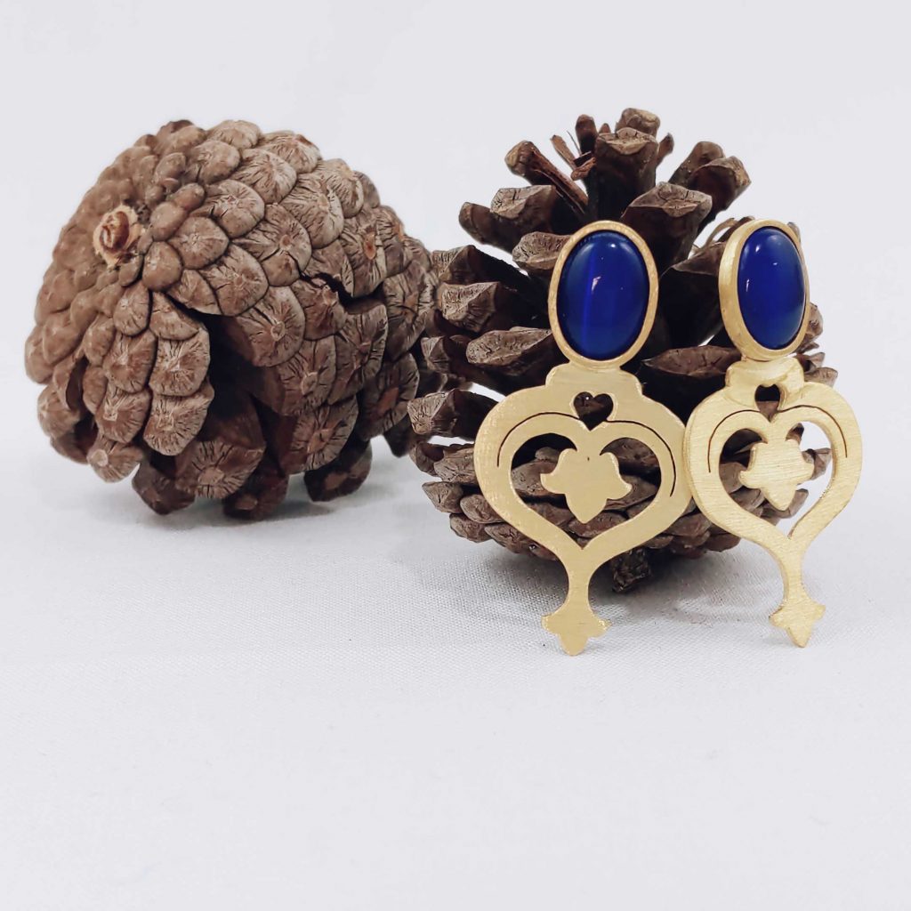 Silver Earrings With Azure Stones