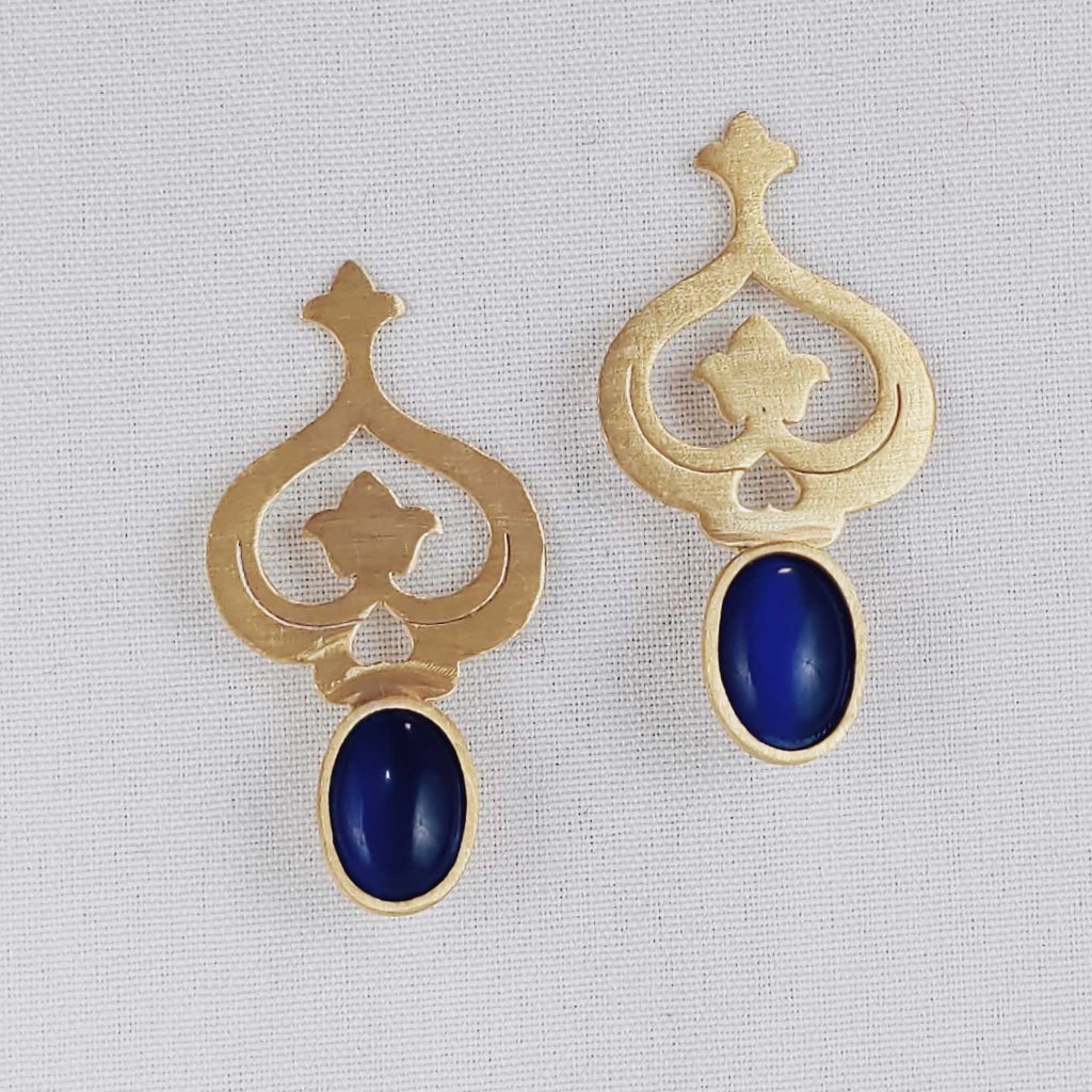 Silver Earrings With Azure Stones