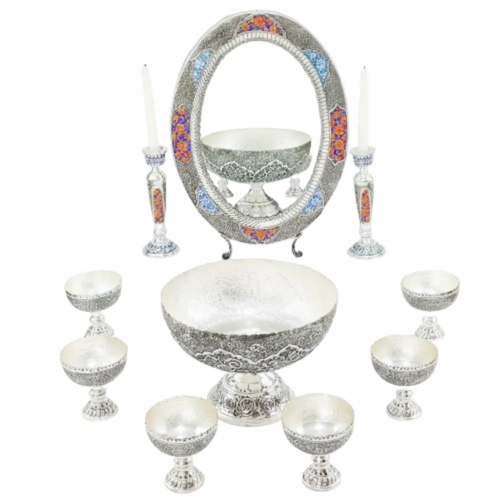 Silver Ghalamzani Haft Sin Table