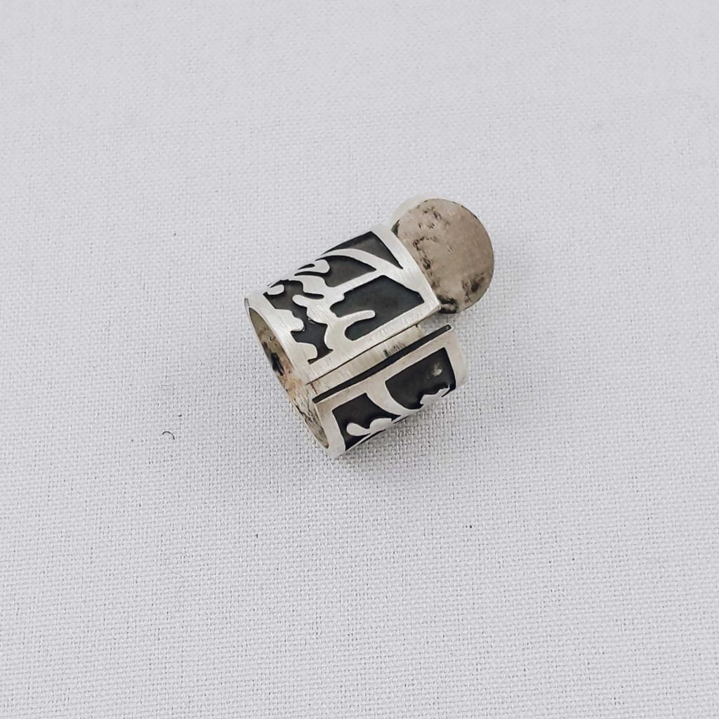 Silver Ring With Green Agate