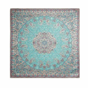 Square Elegant Turquoise Termeh Tablecloth