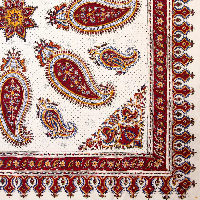 Square Persian Ghalamkari Tablecloth 1 x 1m