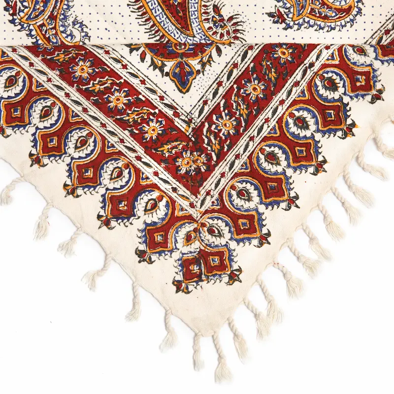Square Persian Ghalamkari Tablecloth 1 x 1m