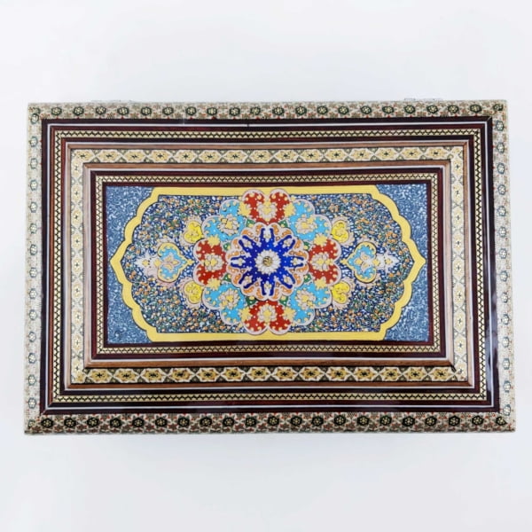 Large Tazhib Khatam Kari Jewellery Box, 22 x 14cm
