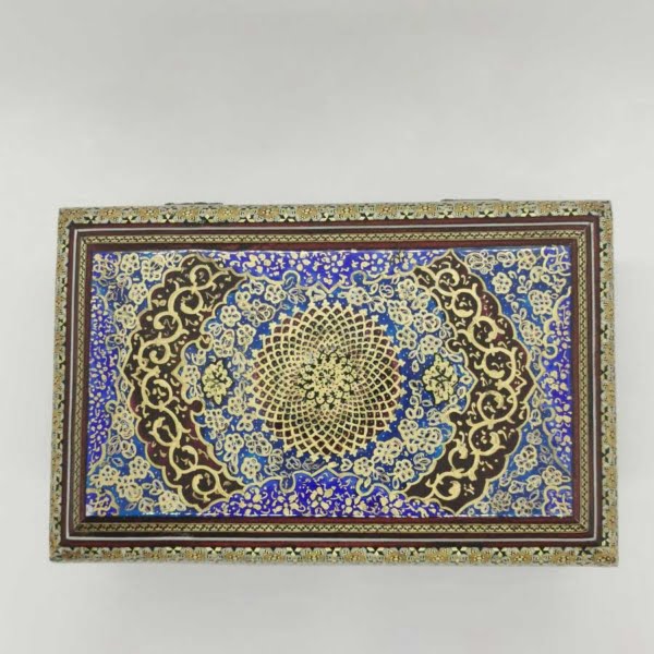 Large Tazhib Khatam Kari Jewellery Box, 22 x 14cm