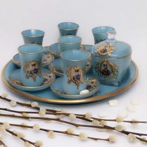 TURQUOISE TEACUP & SAUCER SET