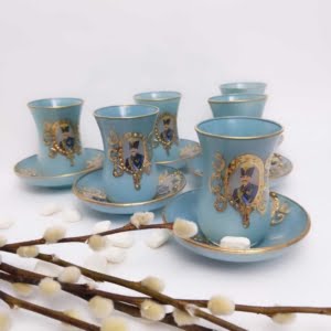 TURQUOISE TEACUP & SAUCER SET