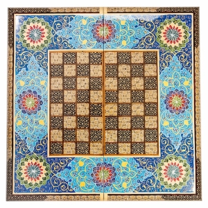 Tazhib Art Khatam Backgammon and Chess Set