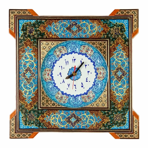 Tazhib Khatam Clock – 35cm