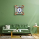 Tazhib Khatam Clock - 38cm Turquoise