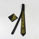 Tie with calligraphic design