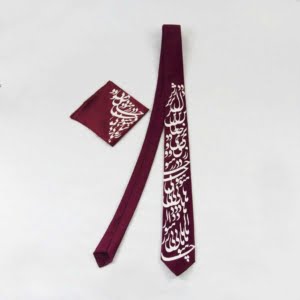 Tie with calligraphic design
