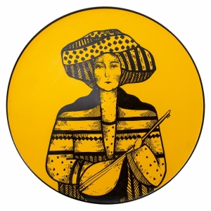 Turkman Musician 30cm Hand Painted Decorative Ceramic Plate