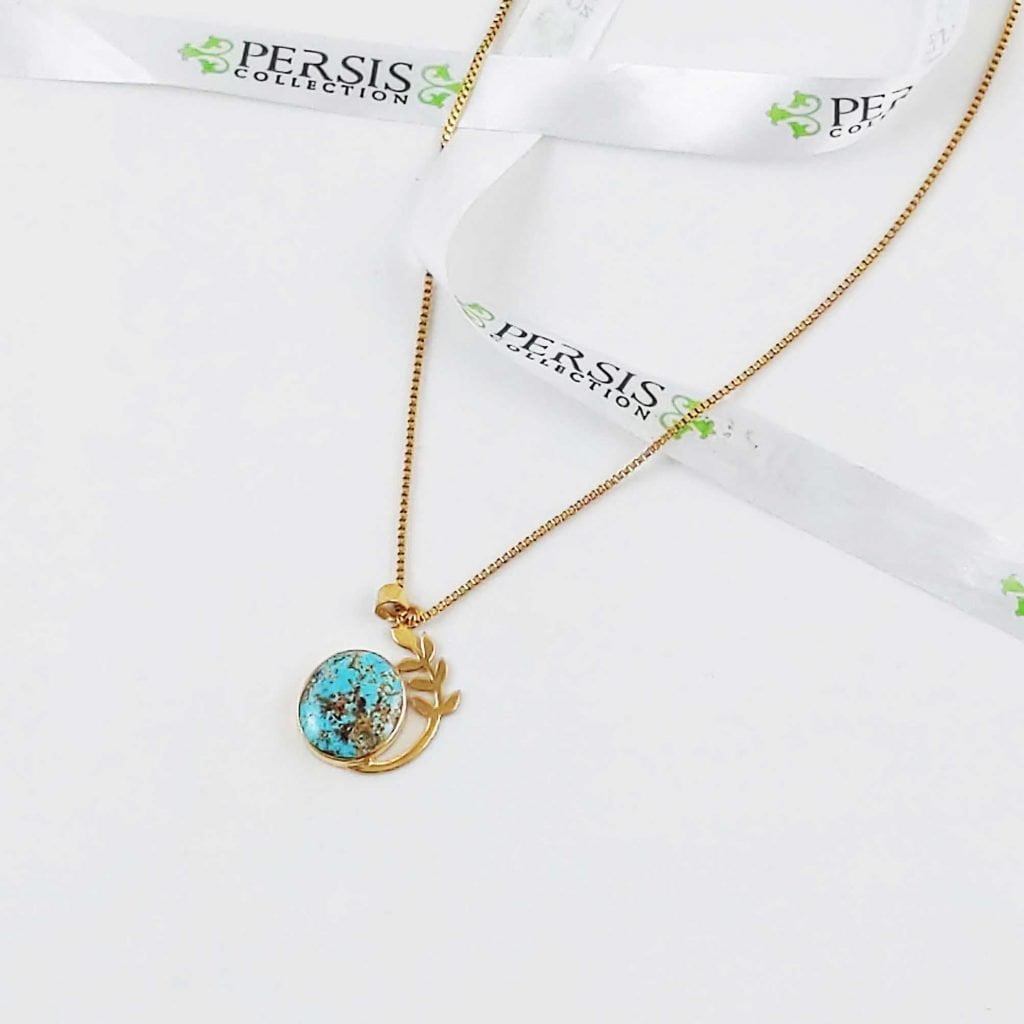 Turquoise and Silver Oval Necklace