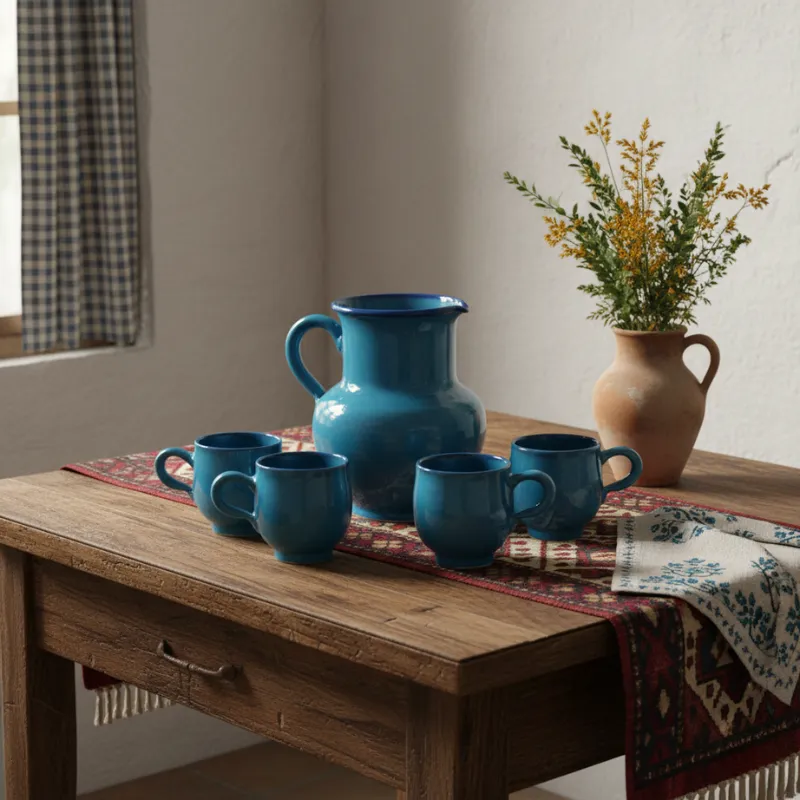 Persian blue water jug set-Persis Collection