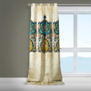 White Curtain With Qajar Tiling