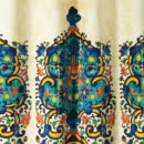 White Curtain With Qajar Tiling