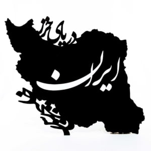 Wooden Wall Iran Map
