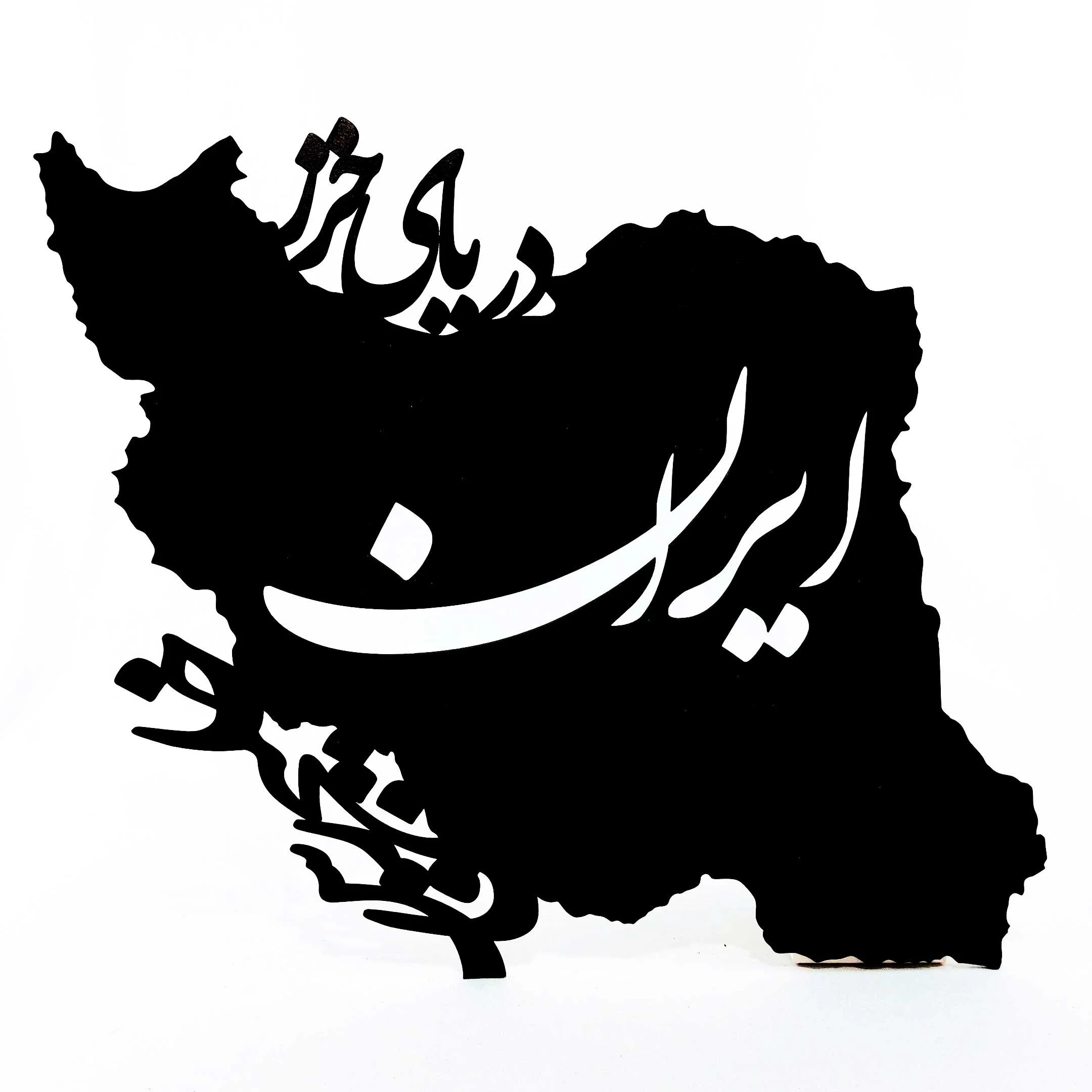 Wooden Wall Iran Map