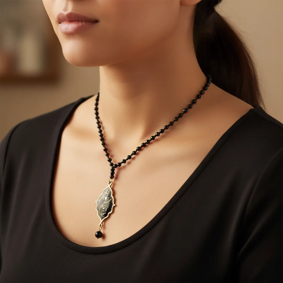 Only Sin 24k Gold Poetry Pattern Necklace