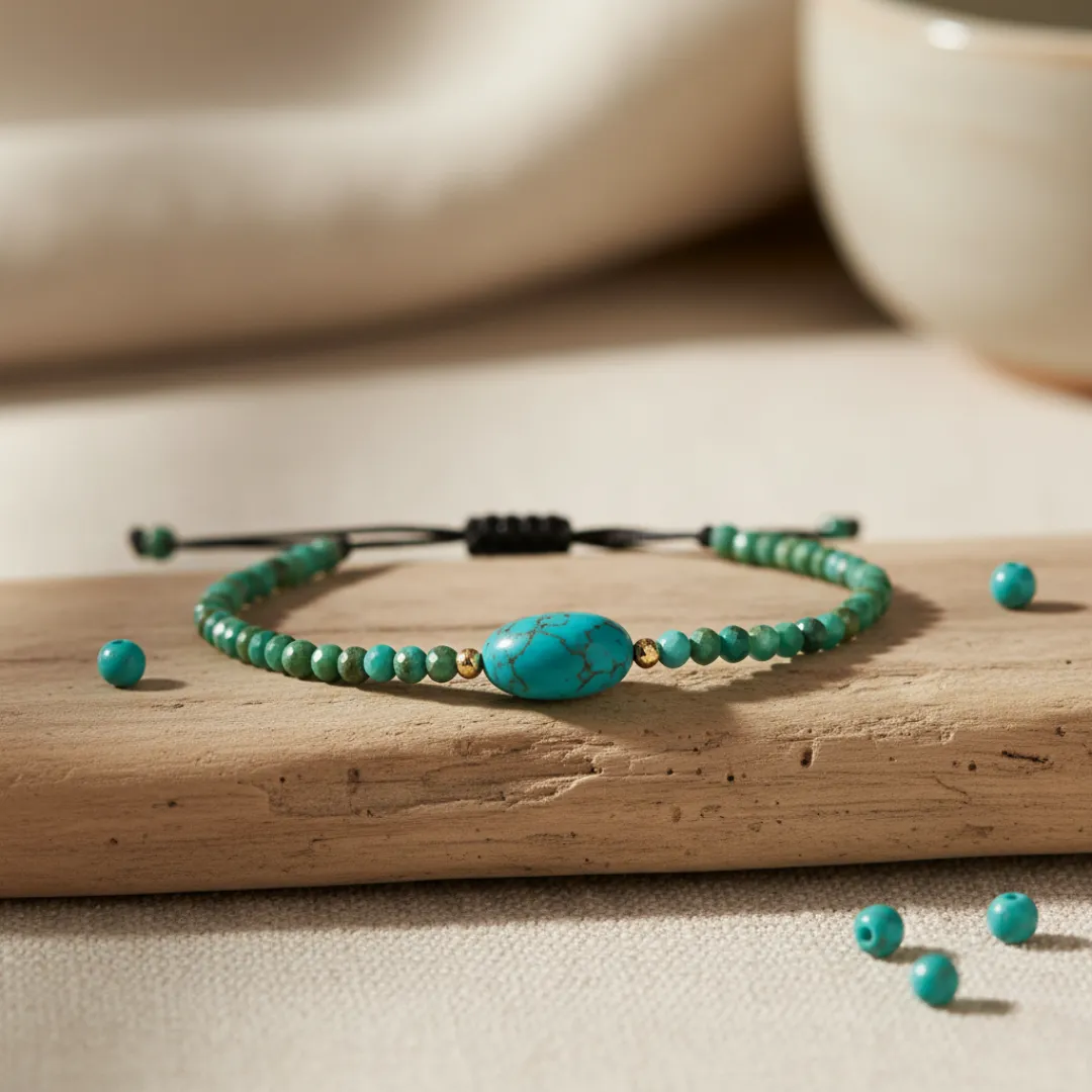 PERSIAN TURQUOISE JADE 18k GOLD BOWLS BRACELET