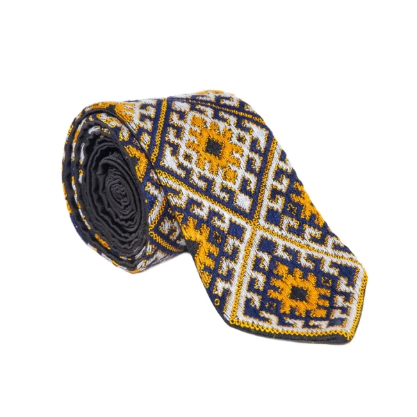 Yellow Baluchi Needlework Tie