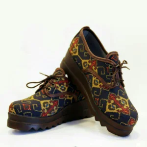 GILIM PATTERN LACE UP PLATFORM SHOES