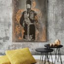 Oil painting with mixed media combination