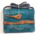 blue leather bag