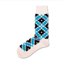 blue tile cotton socks
