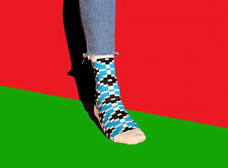 TILE PATTERN COTTON SOCKS