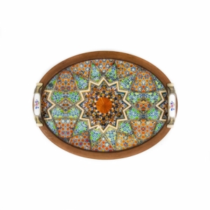 Eslimi Pattern Oval Wooden Tray
