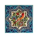 Flower and chicken design tile