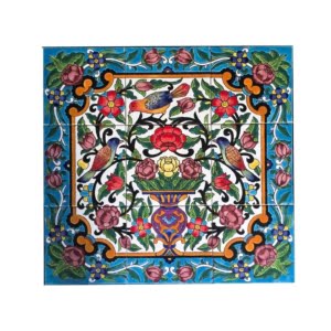 Flower and chicken design puzzle tiles