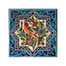 Flower and chicken design tile