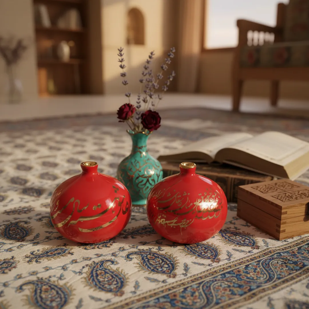 Red Calligraphy Pomegranate