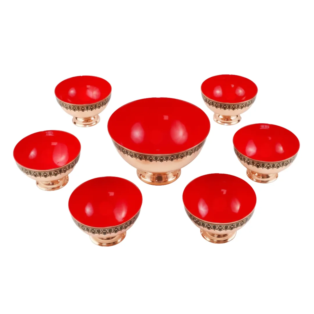Persian Tazhib Copper Bowl – Haft Seen Design