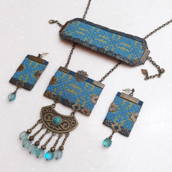 TURQUOISE GREEN BALOCHI JEWELRY SET