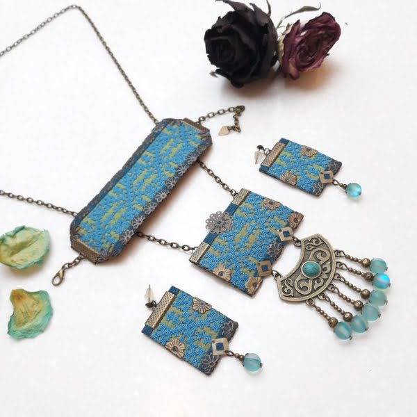 TURQUOISE GREEN BALOCHI JEWELRY SET