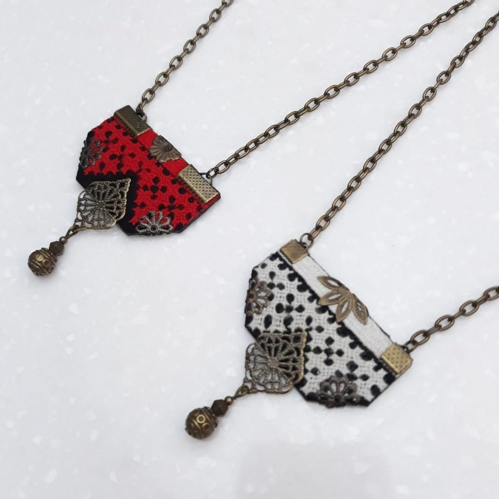 Handcrafted Balochi embroidery necklace with vibrant traditional patterns