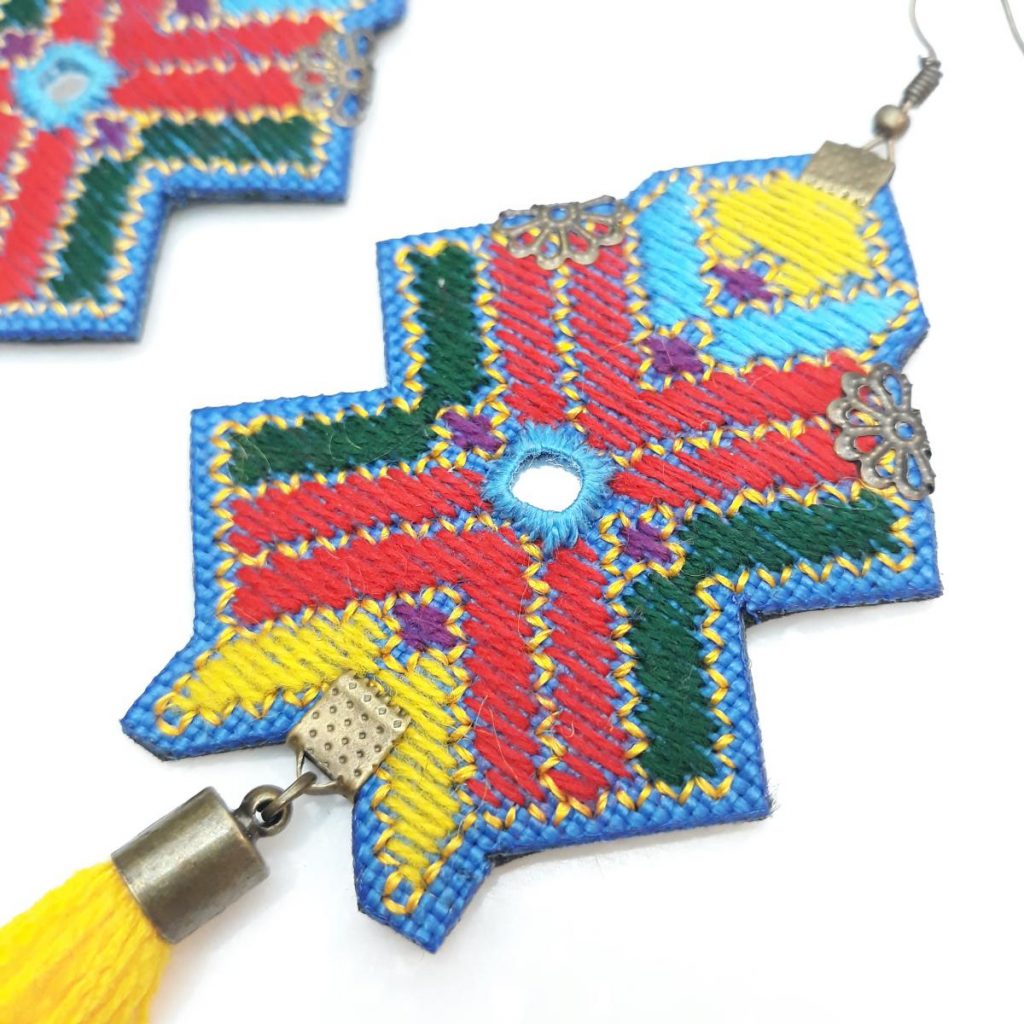 PERSIAN EMBROIDERY EARRINGS details