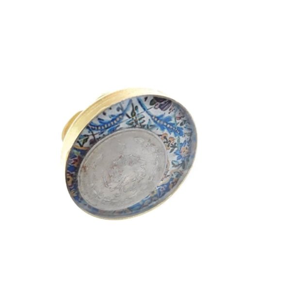 Pahlavi Coin and Tile Ring