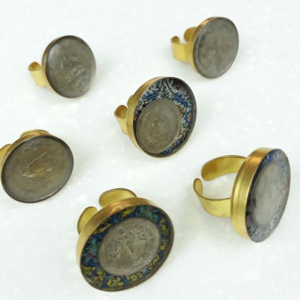 Pahlavi Coin and Tile Ring