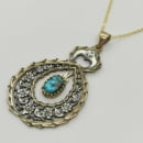 PERSIAN TURQUOISE ENGRAVED NECKLACE