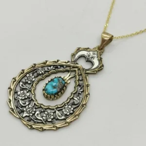 PERSIAN TURQUOISE ENGRAVED NECKLACE