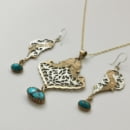 PERSIAN TURQUOISE ENGRAVED JEWELLERY SET