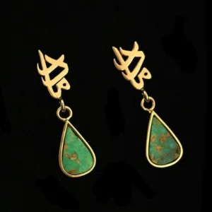 Mother, Gold and Turquoise Earring