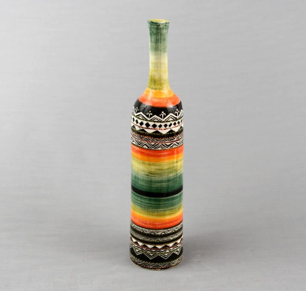 Hand Painted Ceramic Bottle